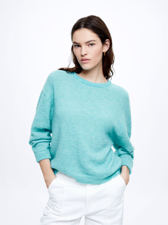 Knit Sweater With Wool, Blue, hi-res
