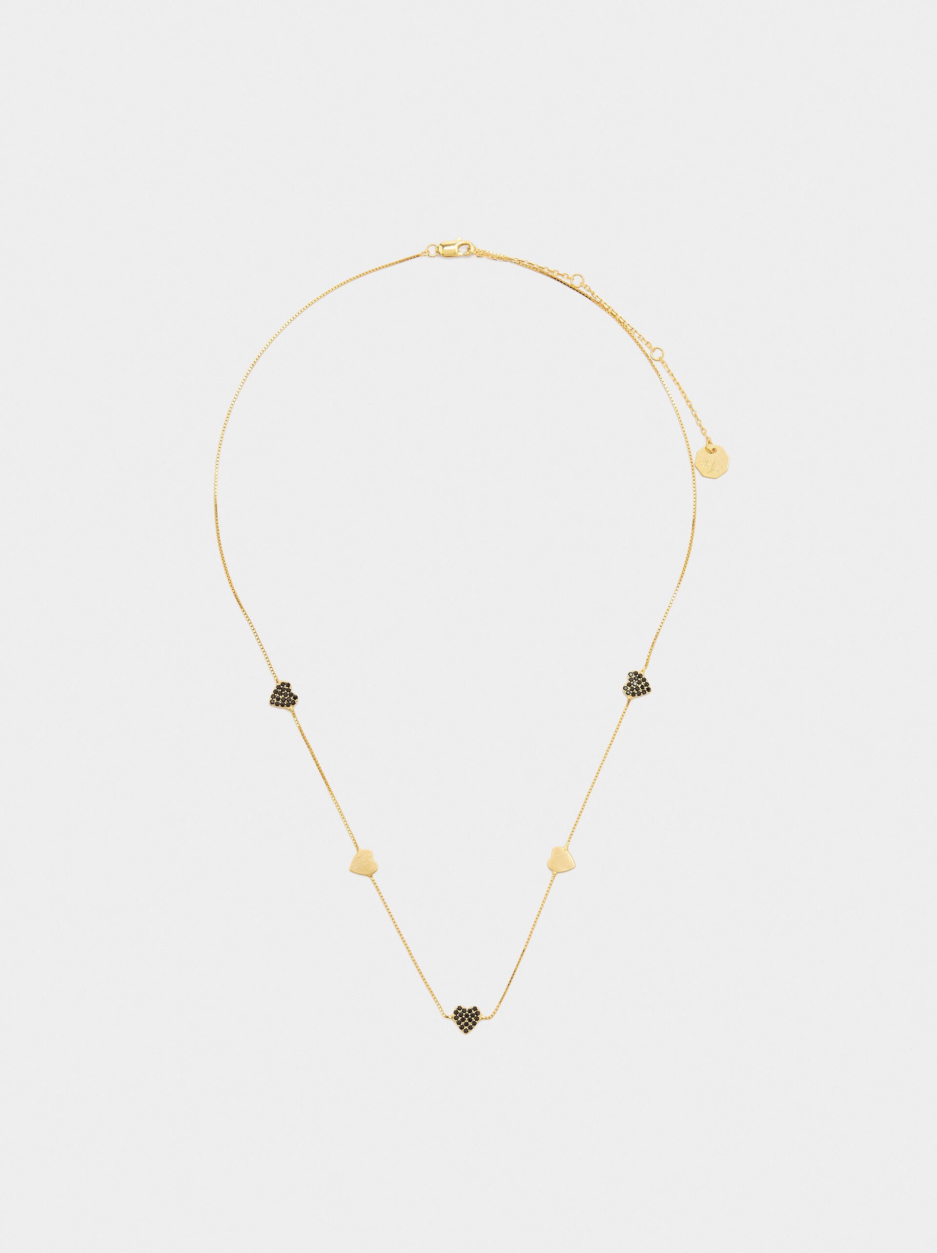 Necklace with crystal hearts - 925 sterling silver image number 1.0