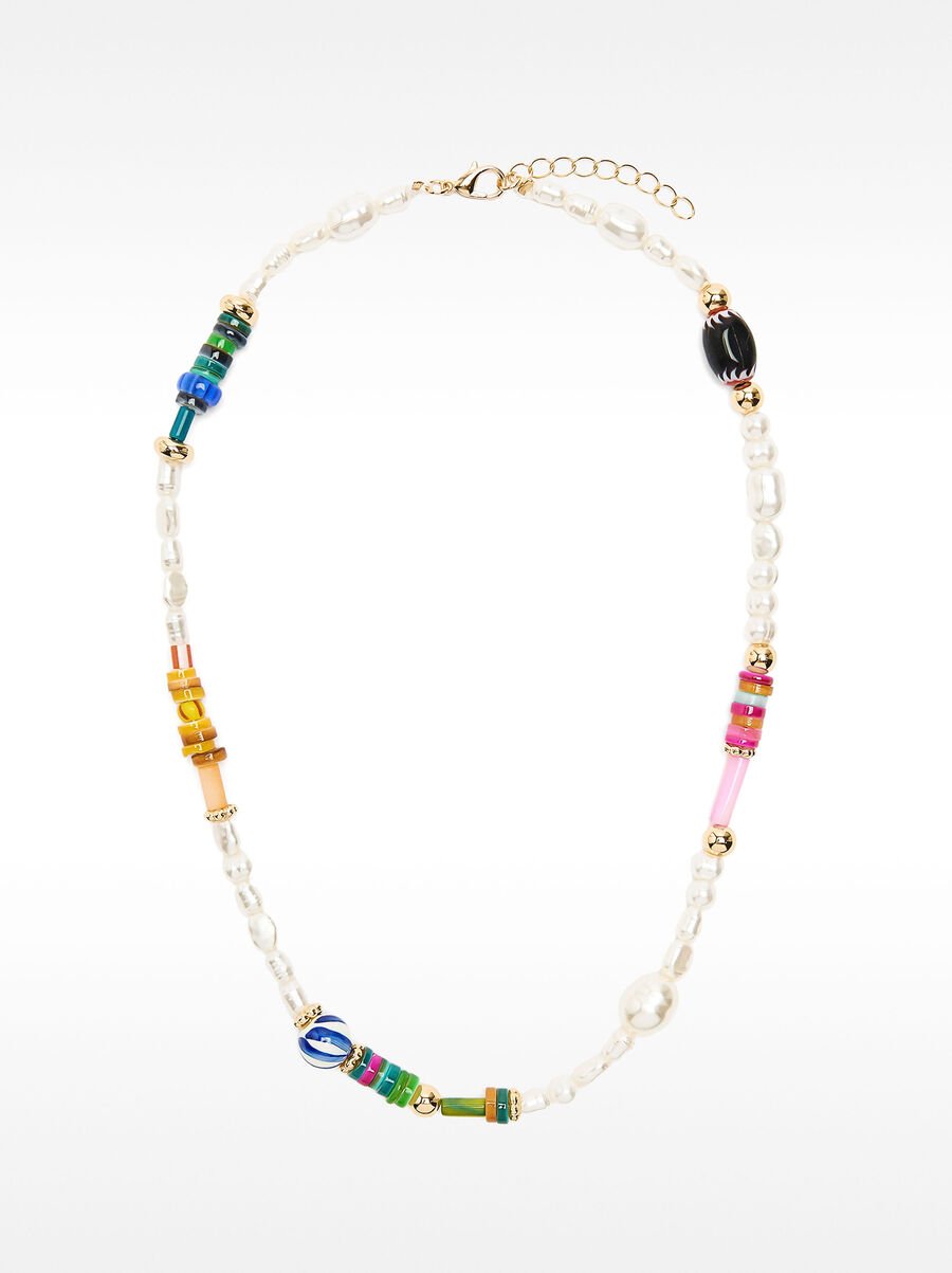 Collar de cuentas de cristal multicolor