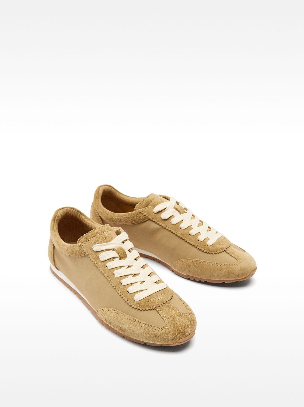 Combined leather sneakers