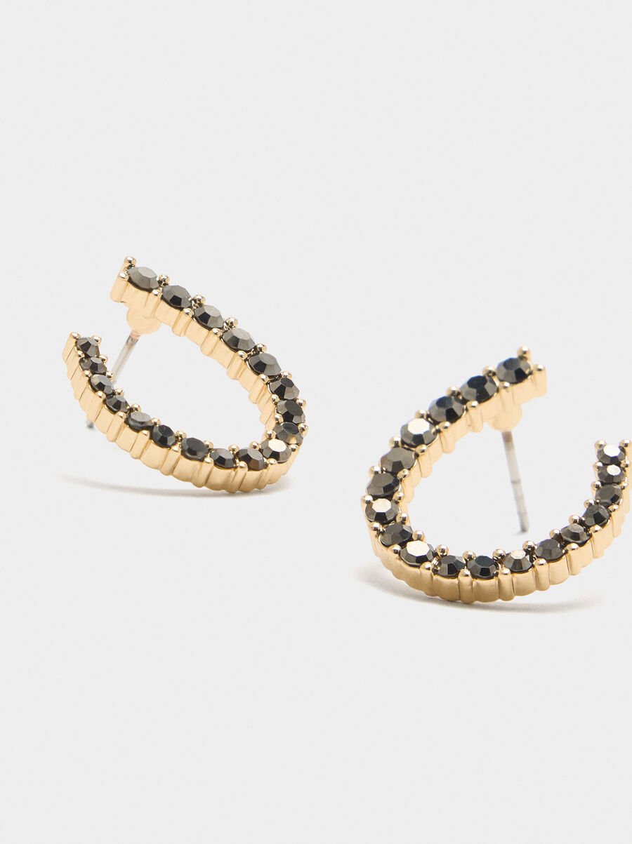 Open earrings with zirconia