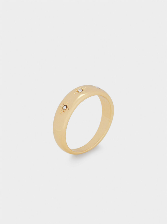 Ring With Stars, Golden, hi-res