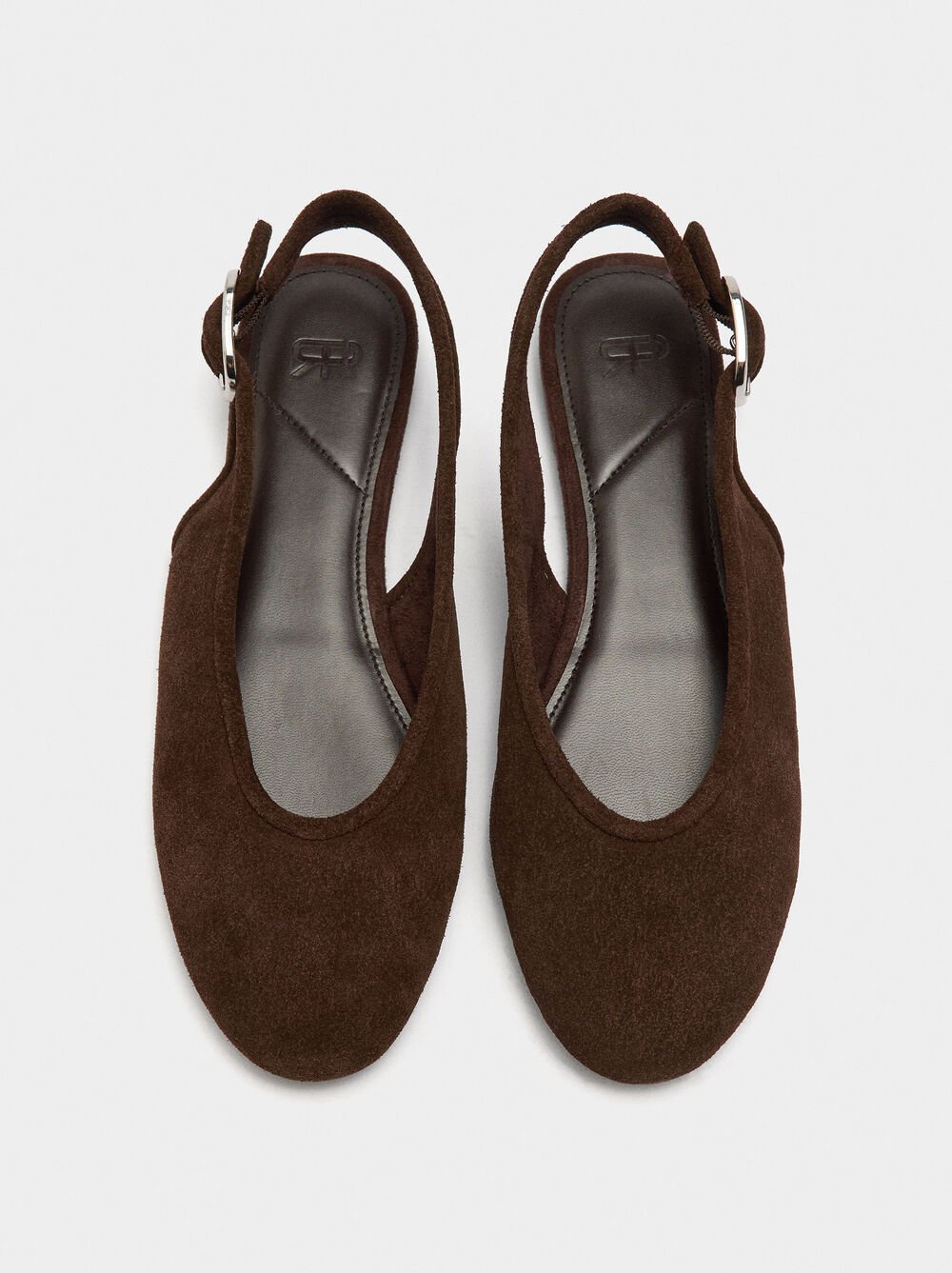 Leather ballet flats with slingback