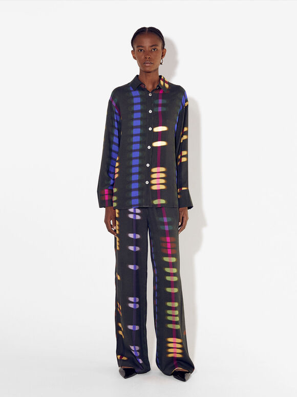Printed Pants, Multicolor, hi-res