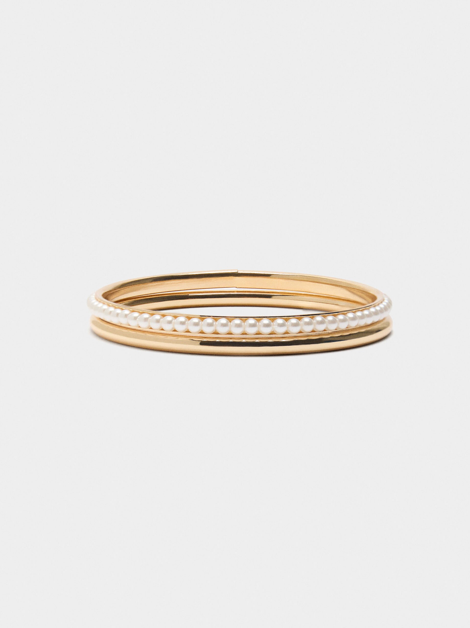 Set of rigid bracelets with pearls image number 0.0