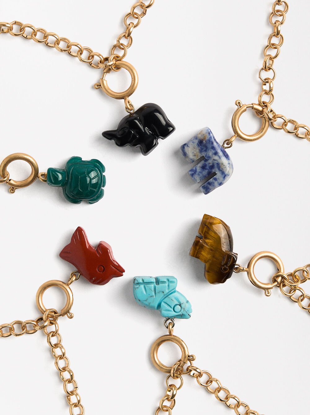 Long link necklace with charms