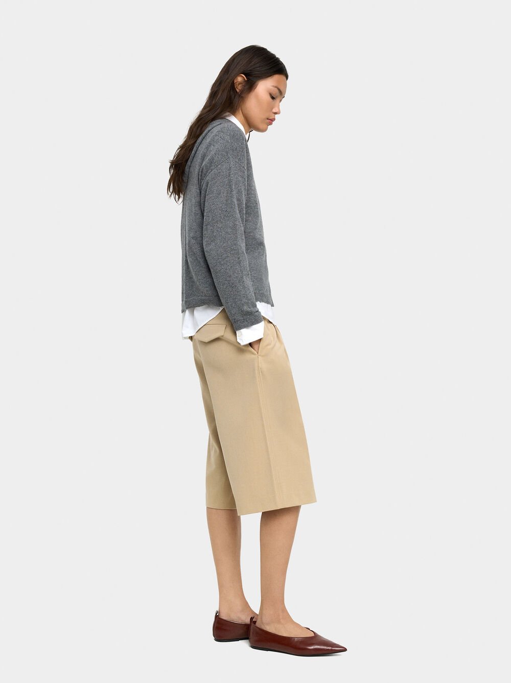 Pleated bermudas