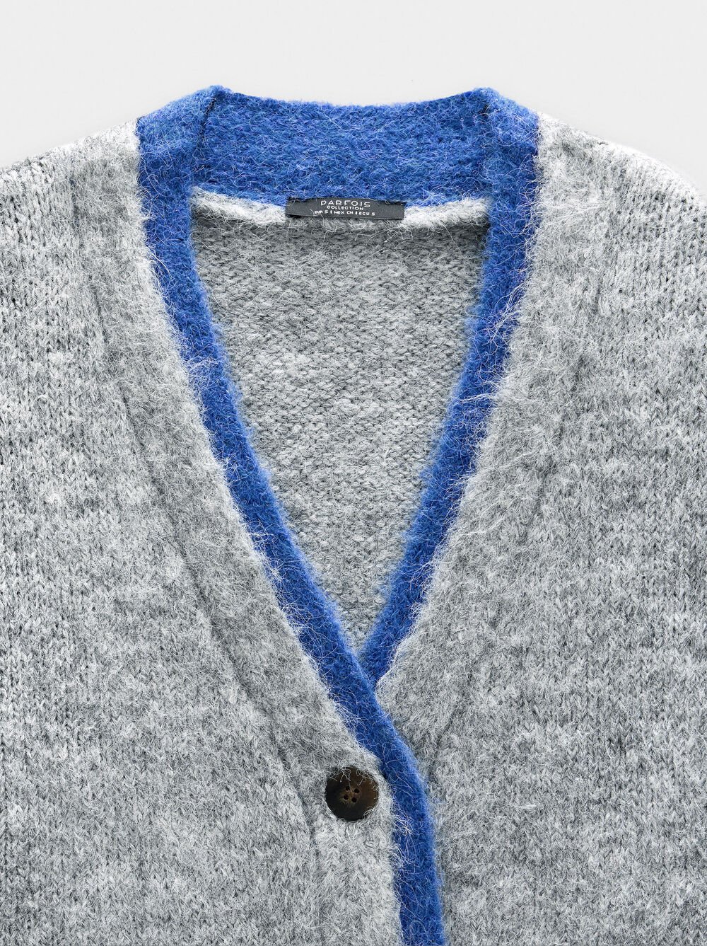 Knit cardigan with contrast edges