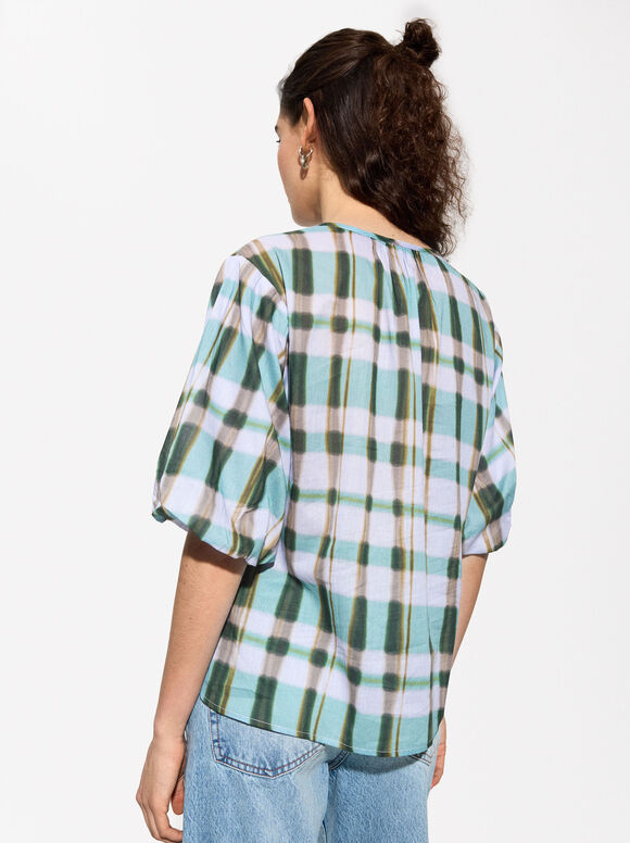 Long-Sleeved Printed Shirt, Blue, hi-res