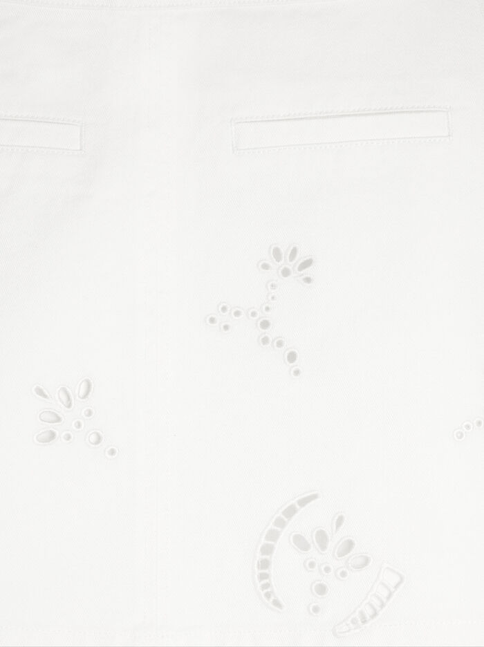 100% cotton skirt with perforated embroidery