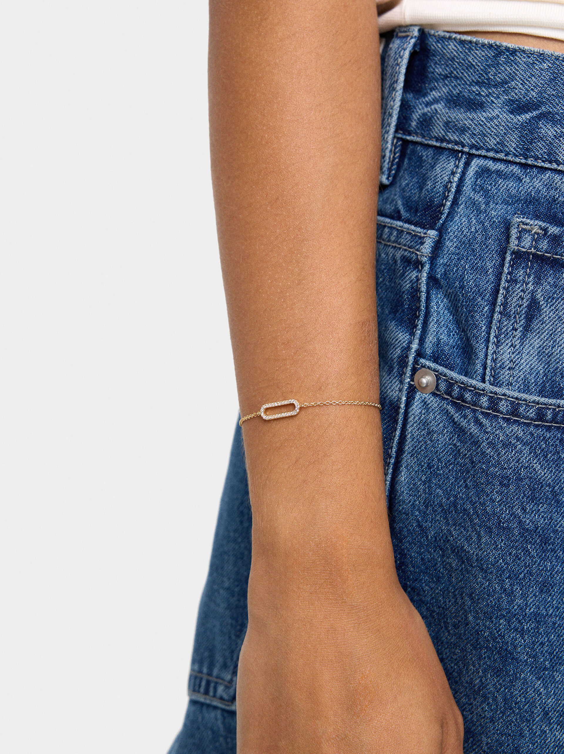 Bracelet of links with zirconias image number 1.0