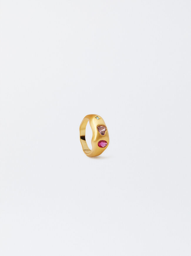 Gold-Plated Zirconia Ring 18k image number 2.0