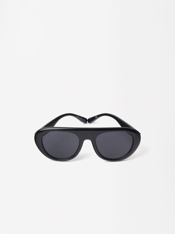 Gafas De Sol Ovaladas, Negro, hi-res