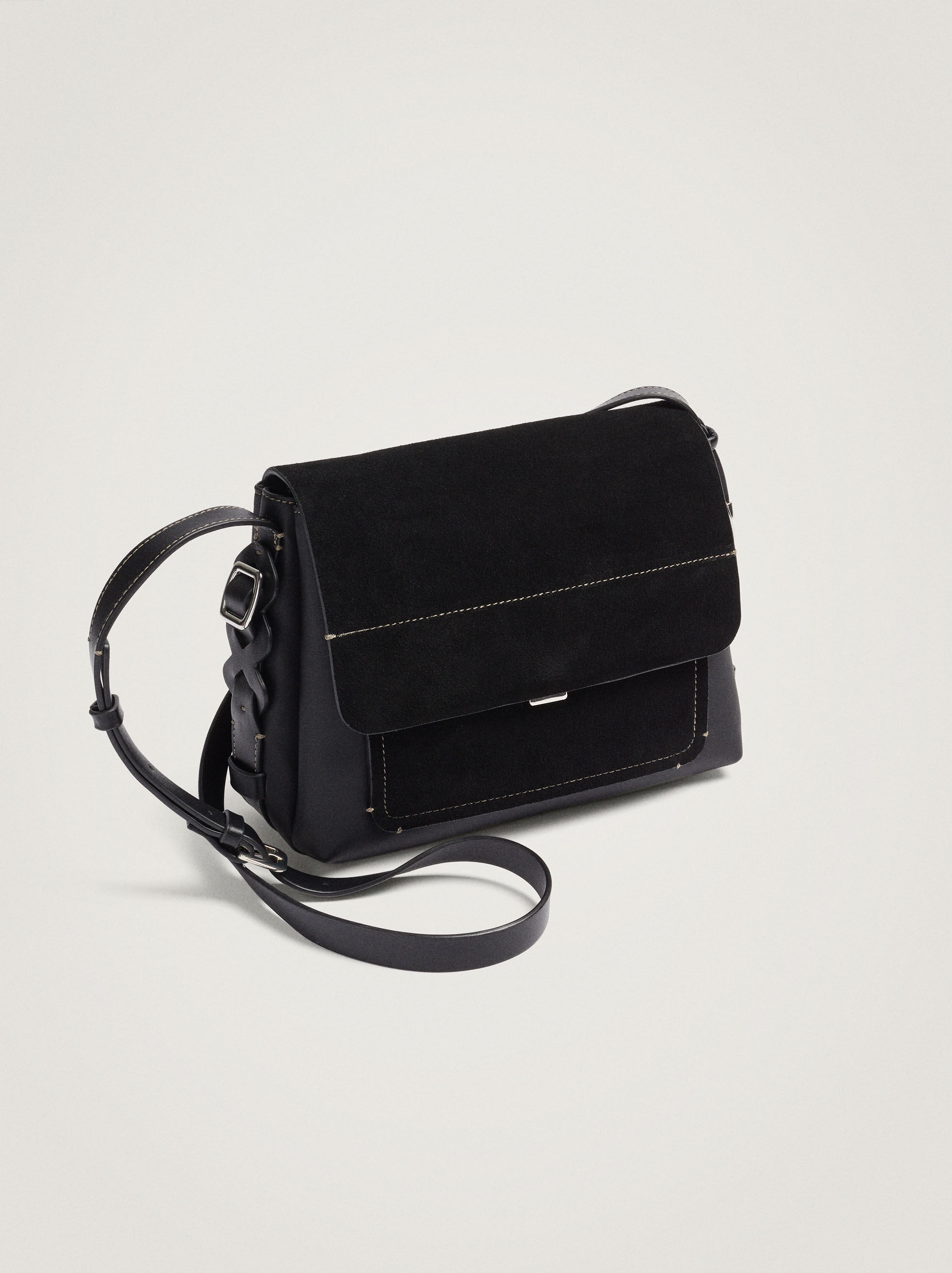 Black suede crossbody bag Clearance