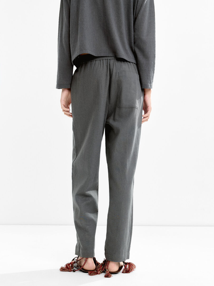 Cotton pants with adjustable drawstring
