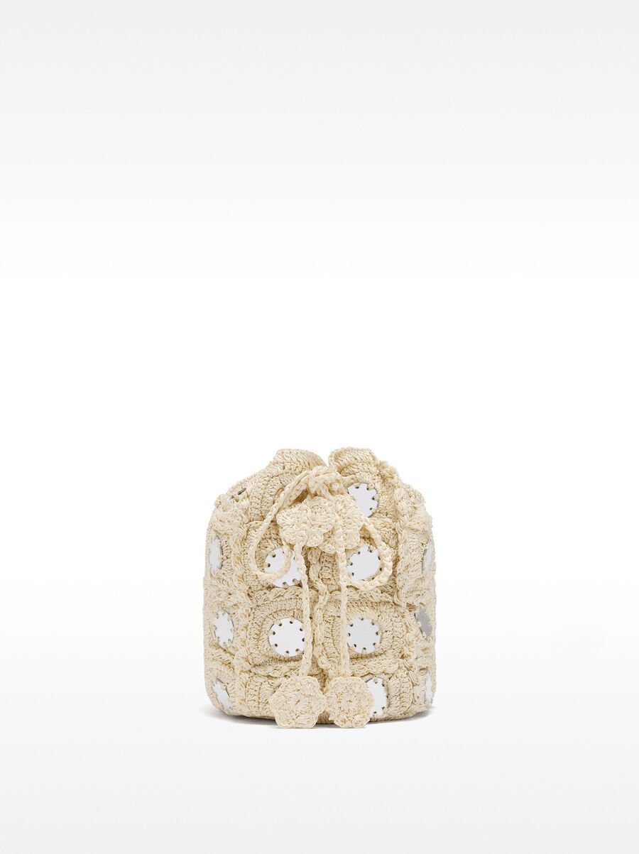 Mesh bucket bag with mirror details