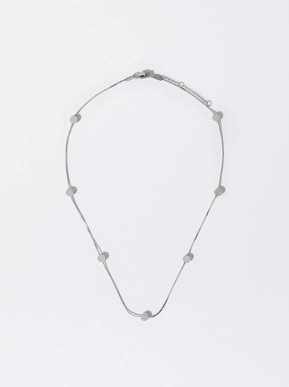 Stainless Steel Silver Necklace, Silver, hi-res