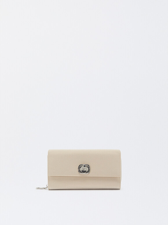 Coin Purse With Twist Clasp, Beige, hi-res