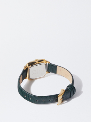Square Case Watch, Green, hi-res