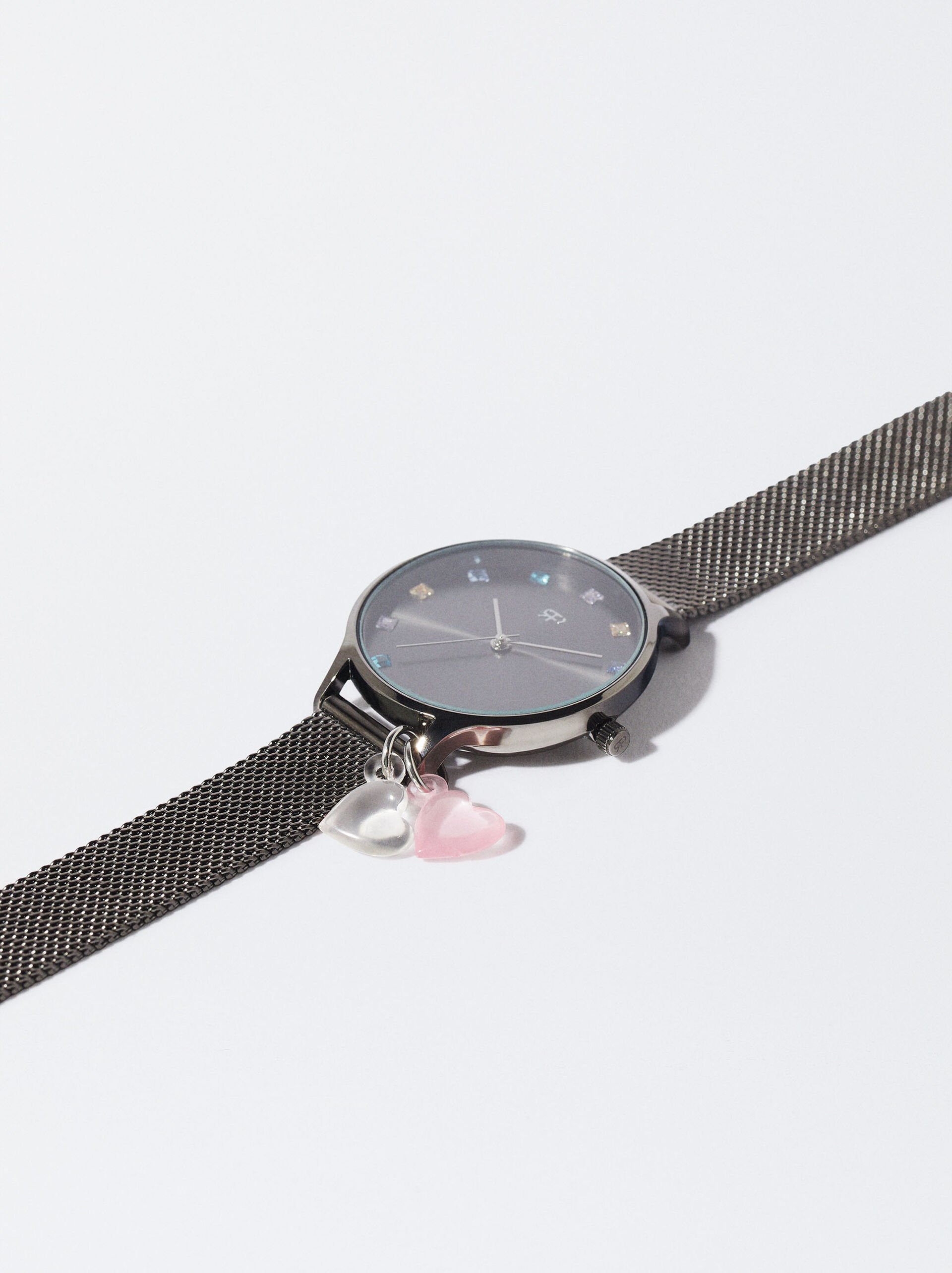 Stainless Steel Watch With Hearts image number 1.0