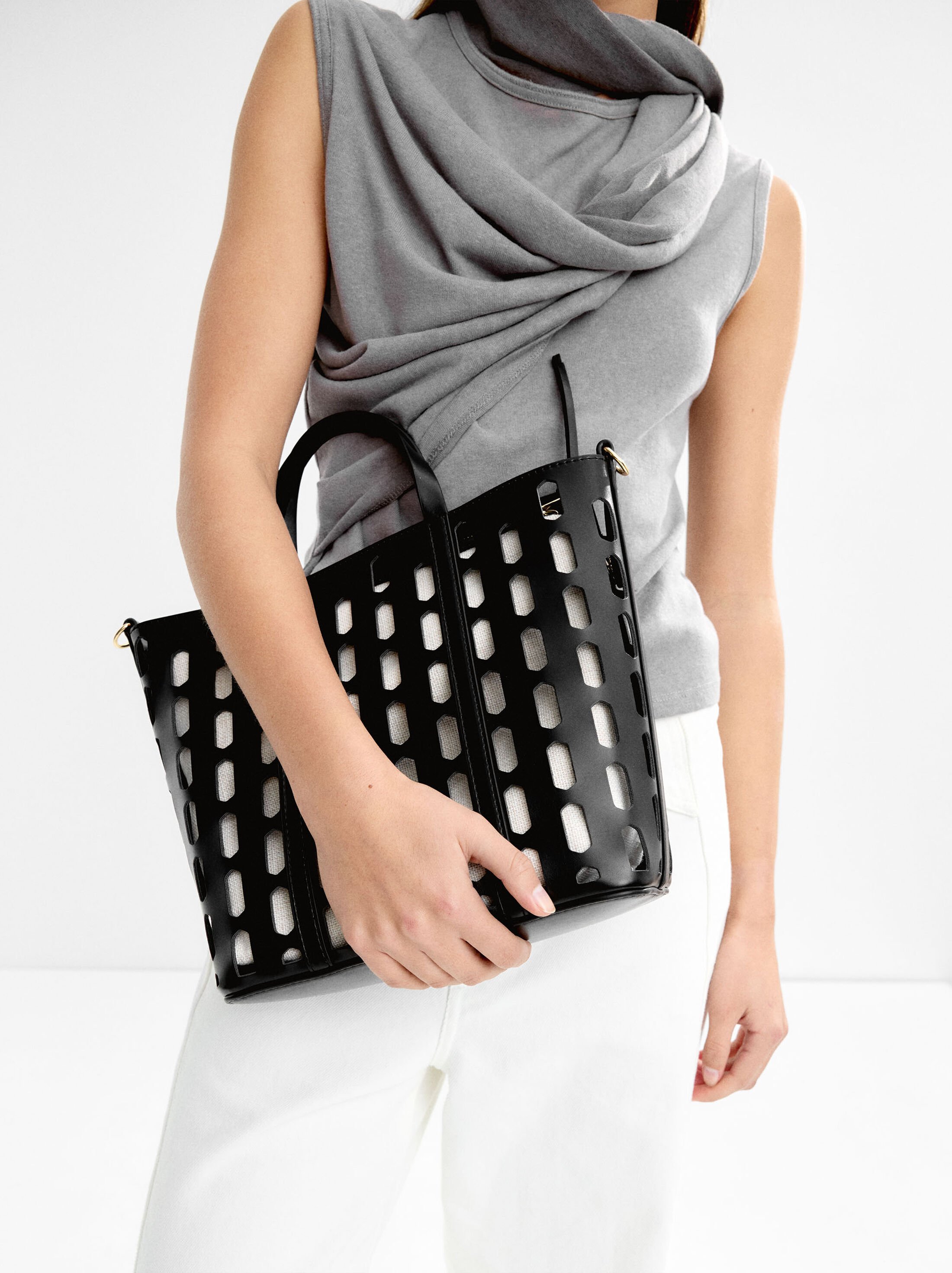 Perforated tote bag with removable pouch image number 1.0