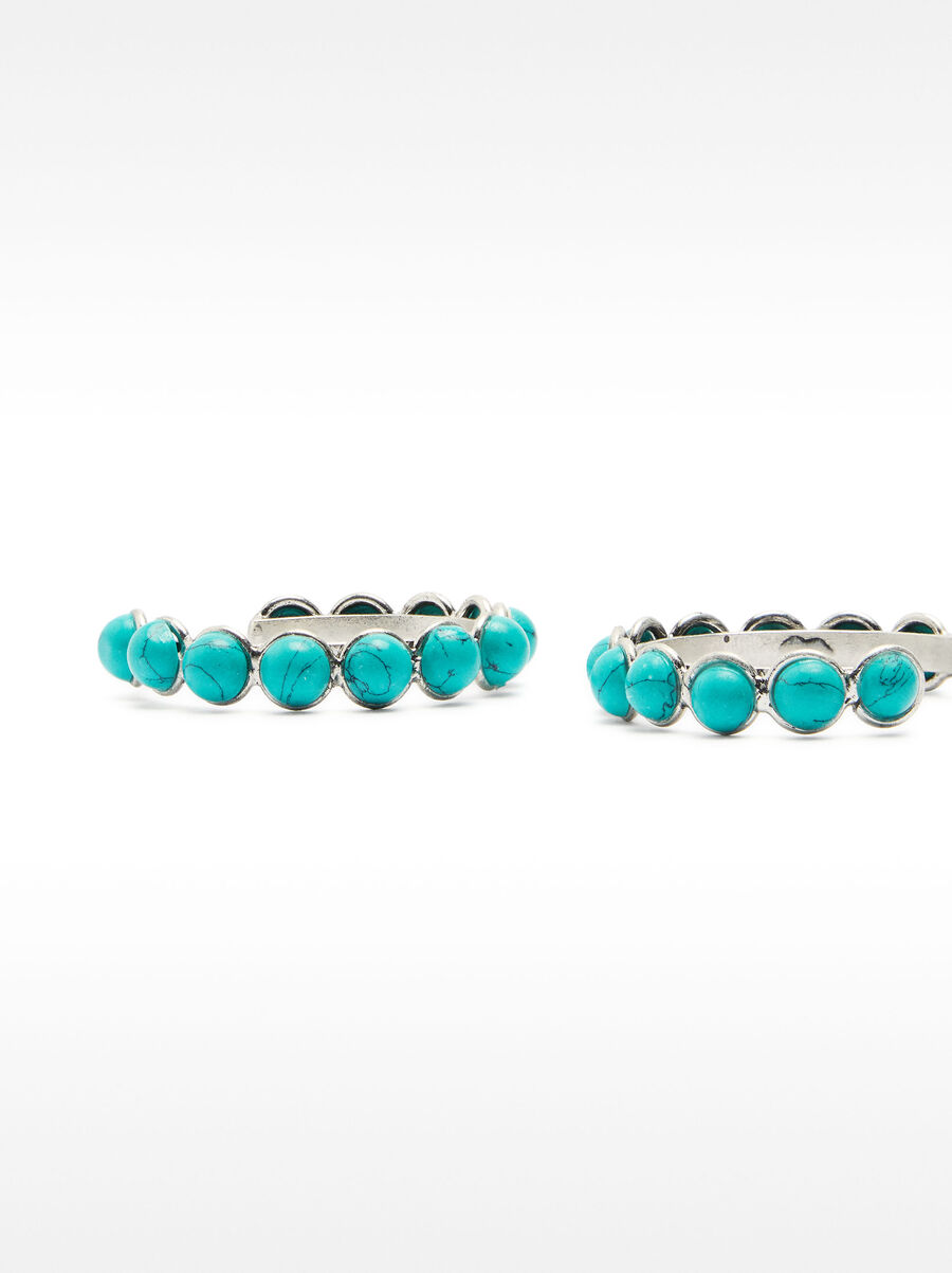 Open hoops earrings with stone
