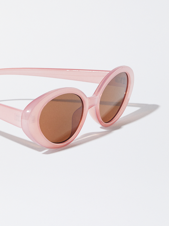 Oval Sunglasses, Pink, hi-res