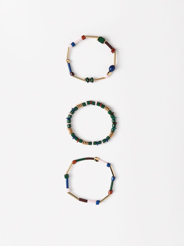 Set of bracelets with beads