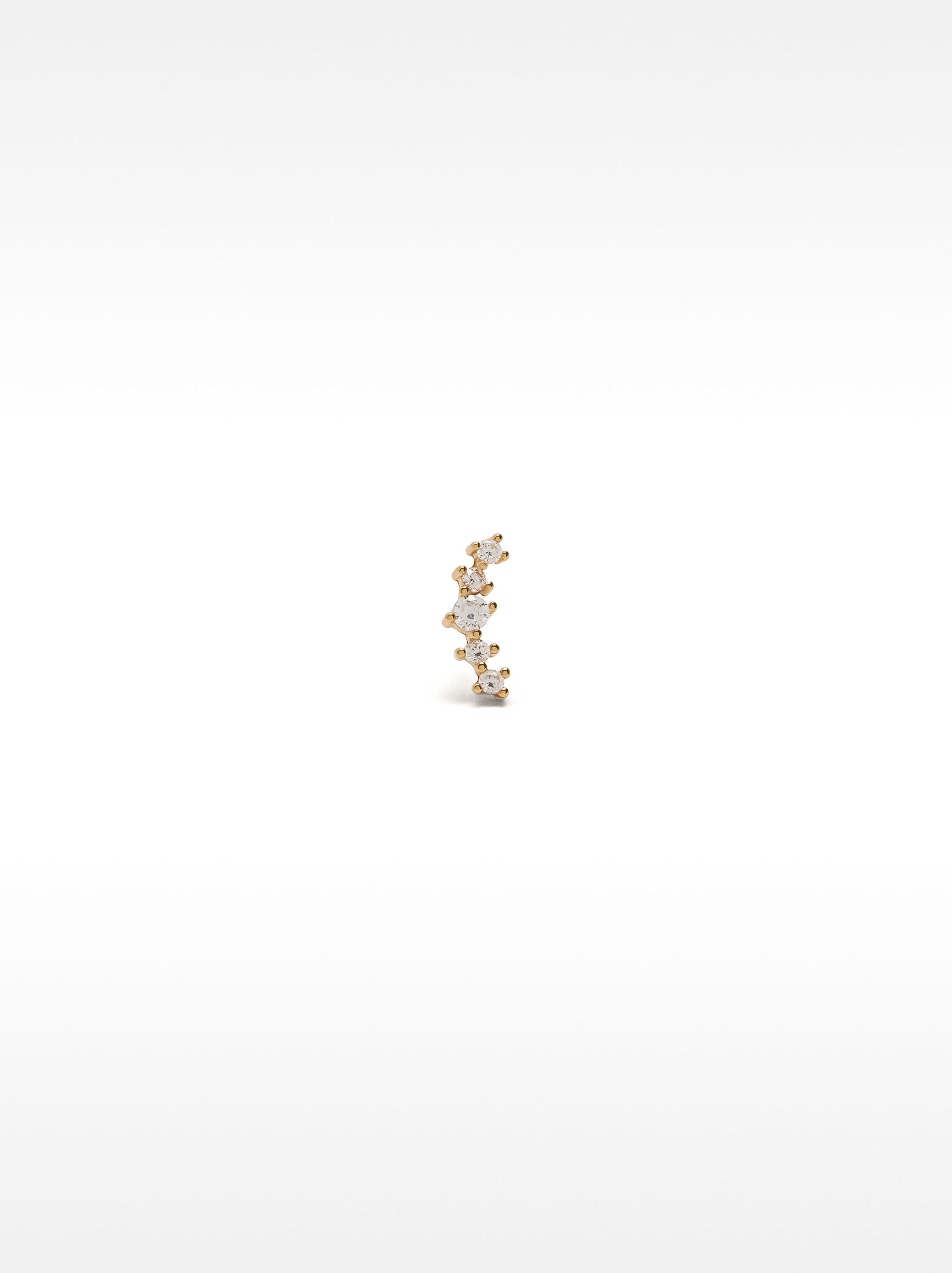 Single earring with zircons - 925 sterling silver image number 0.0