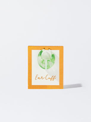 Online Exclusive - Resin Ear Cuff, Green, hi-res