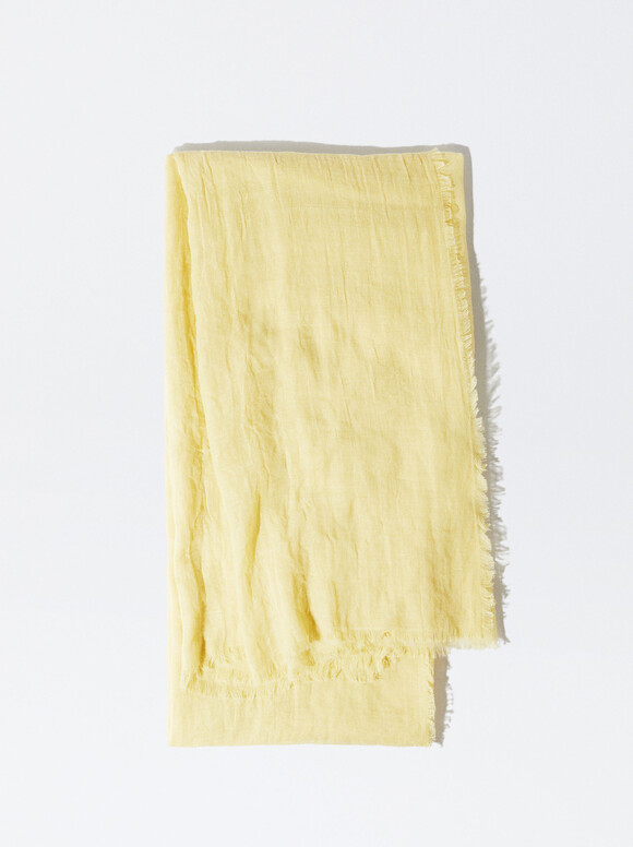 Plain Pashmina, Yellow, hi-res