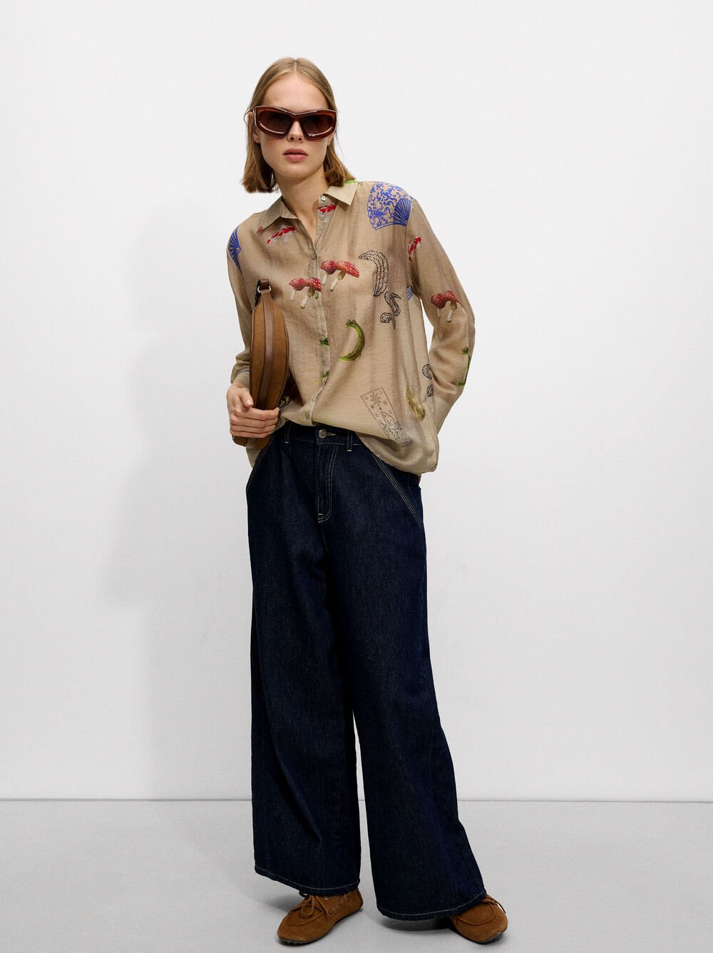 Camicia stampata a maniche lunghe