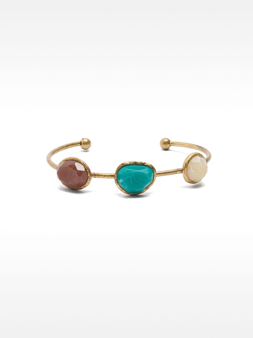 Open bracelet with stone effect details