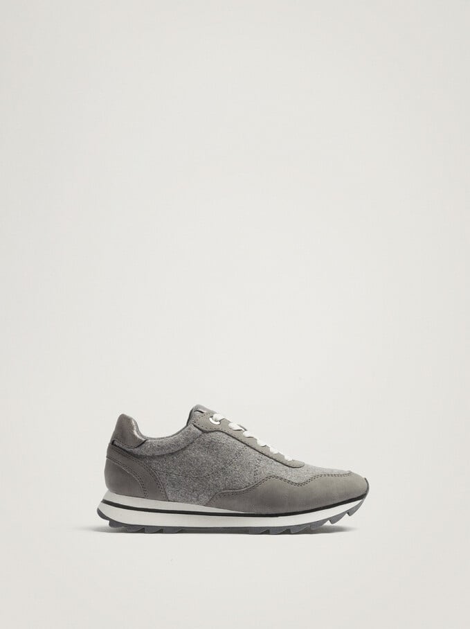 Contrast Sneakers, Grey, hi-res