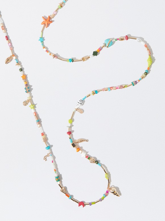 Multicoloured Necklace With Stones, Multicolor, hi-res