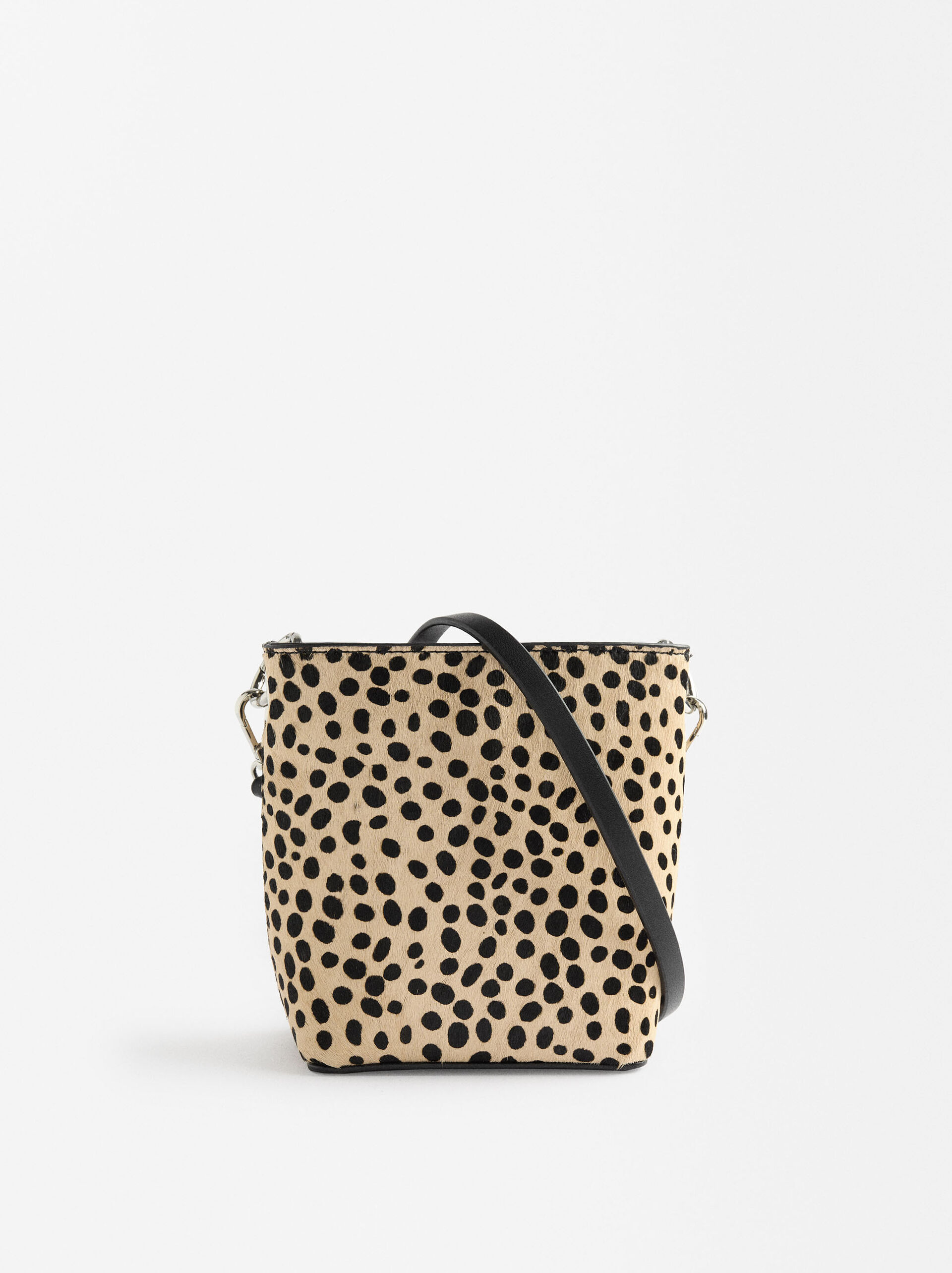 Leather crossbody bag, White, hi-res