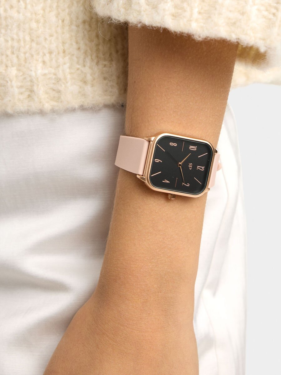 Watch with silicone strap