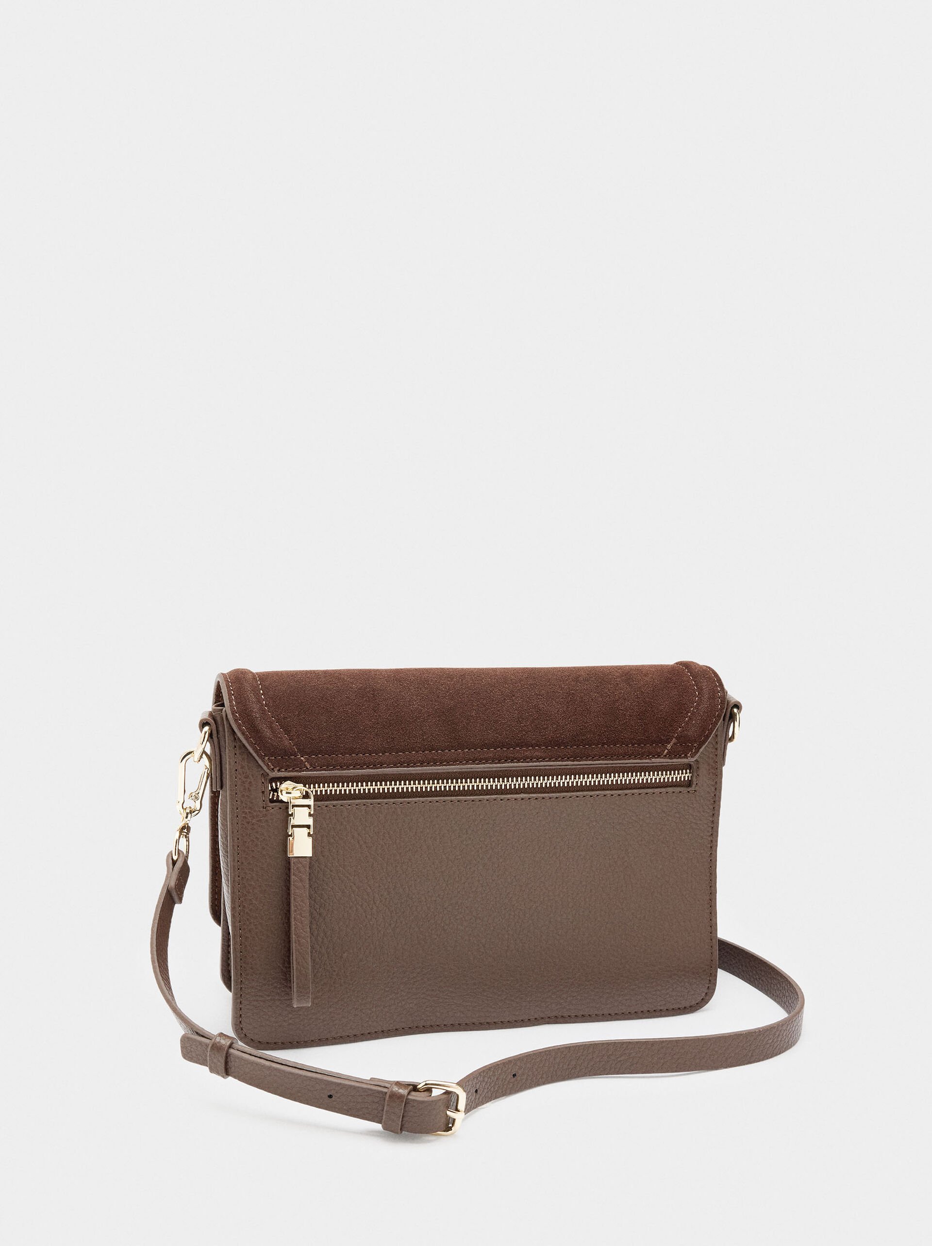 Crossbody bag with flap and leather details image number 3.0