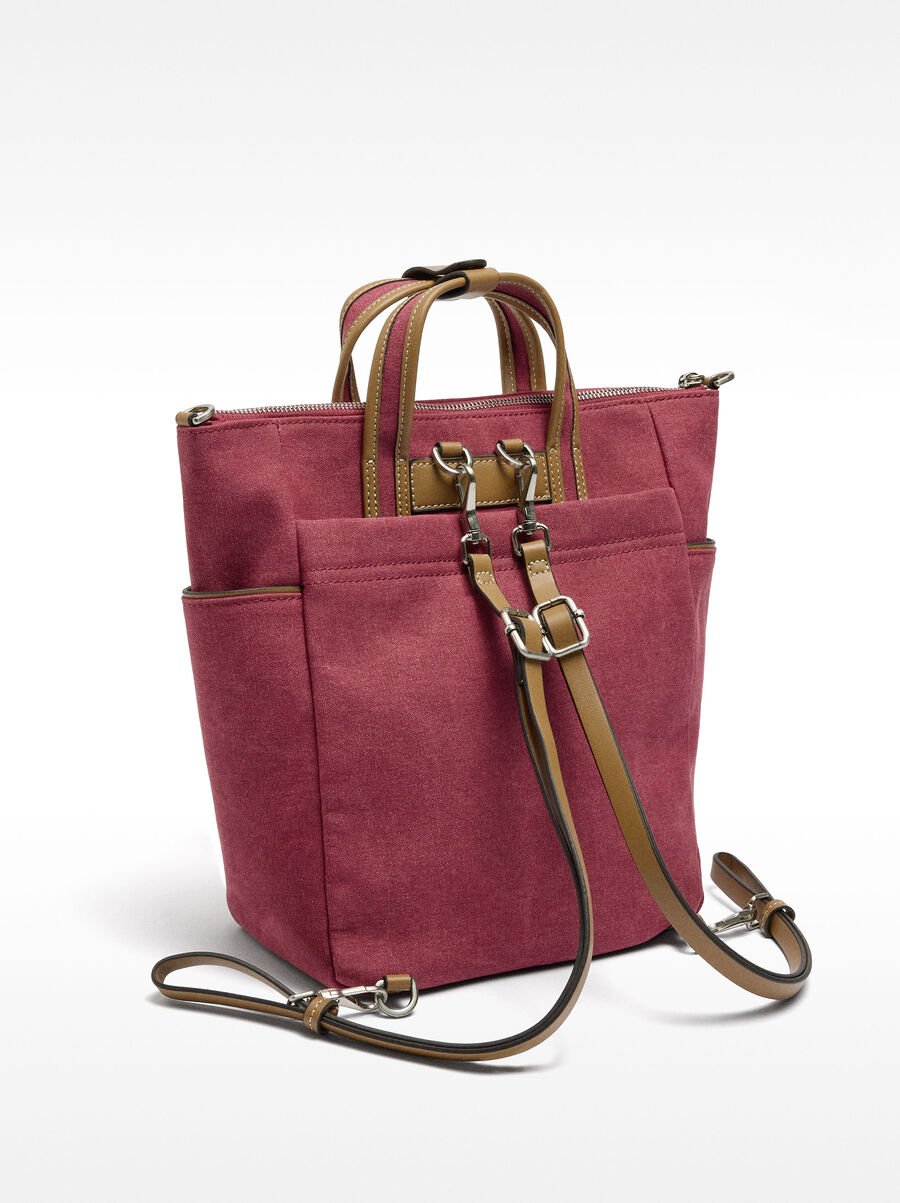 Canvas backpack with shoulder strap