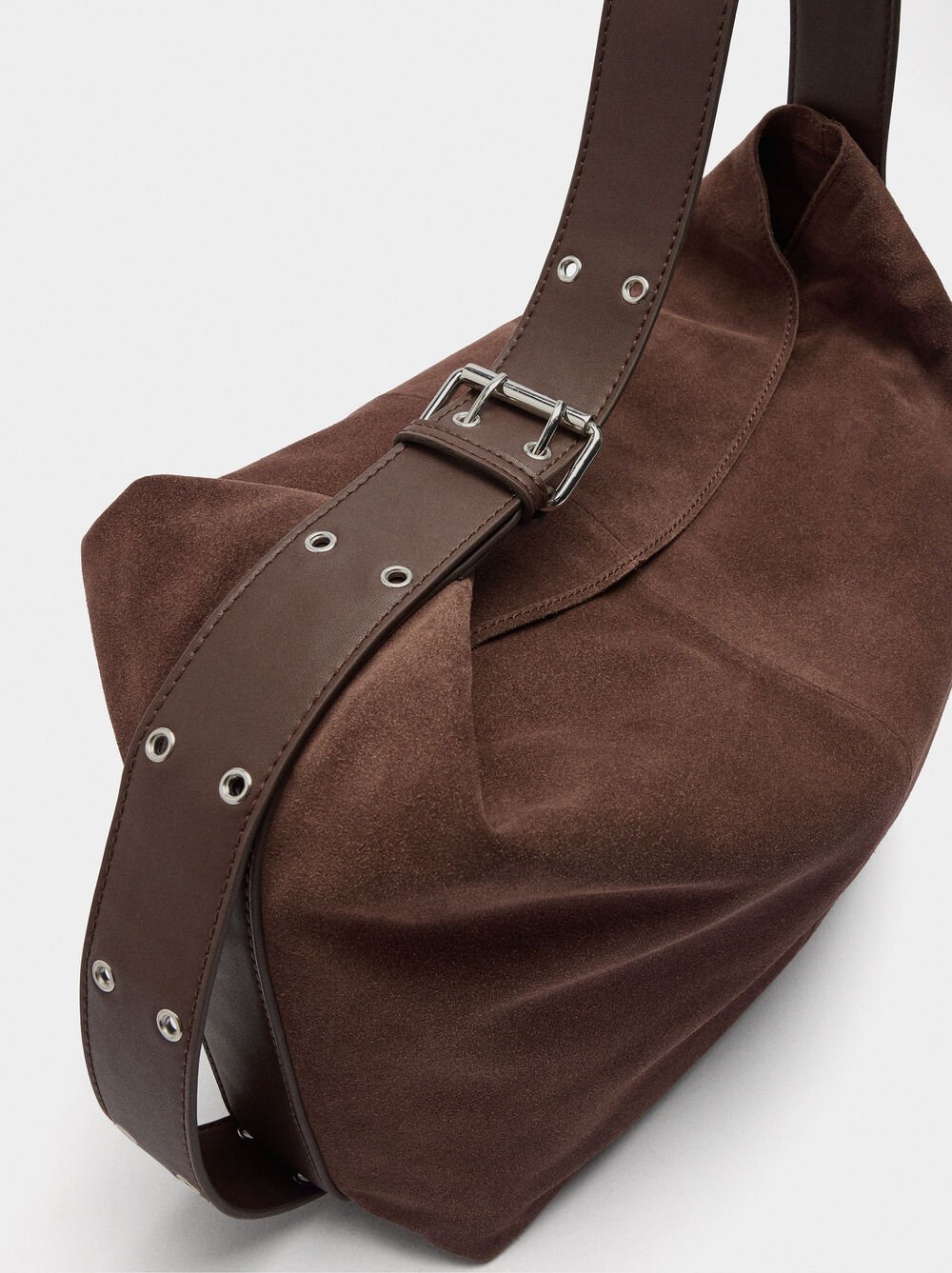 Sac à épaule en cuir suédé L
