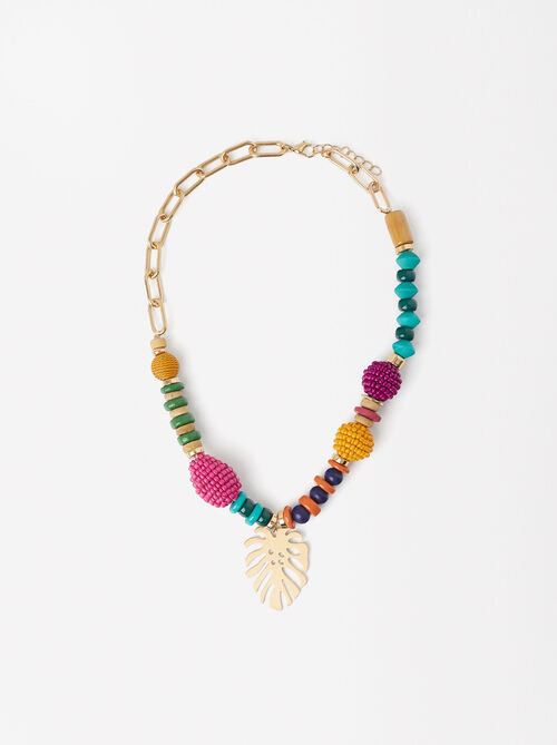 Collier Avec Perles Multicolores