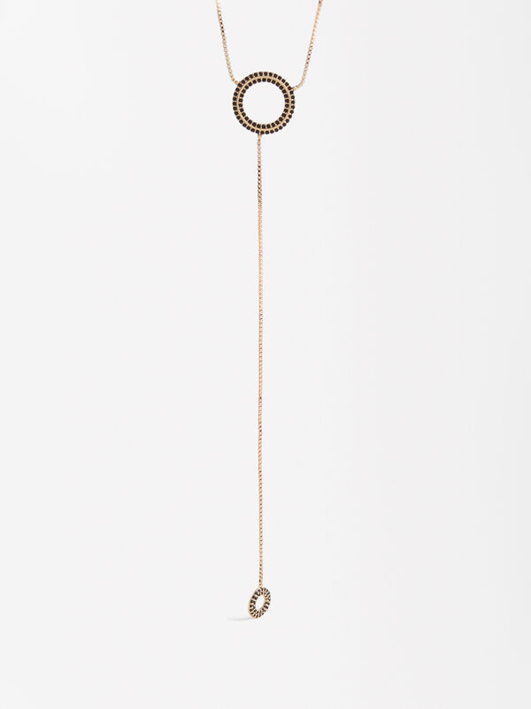 Golden necklace with zirconia