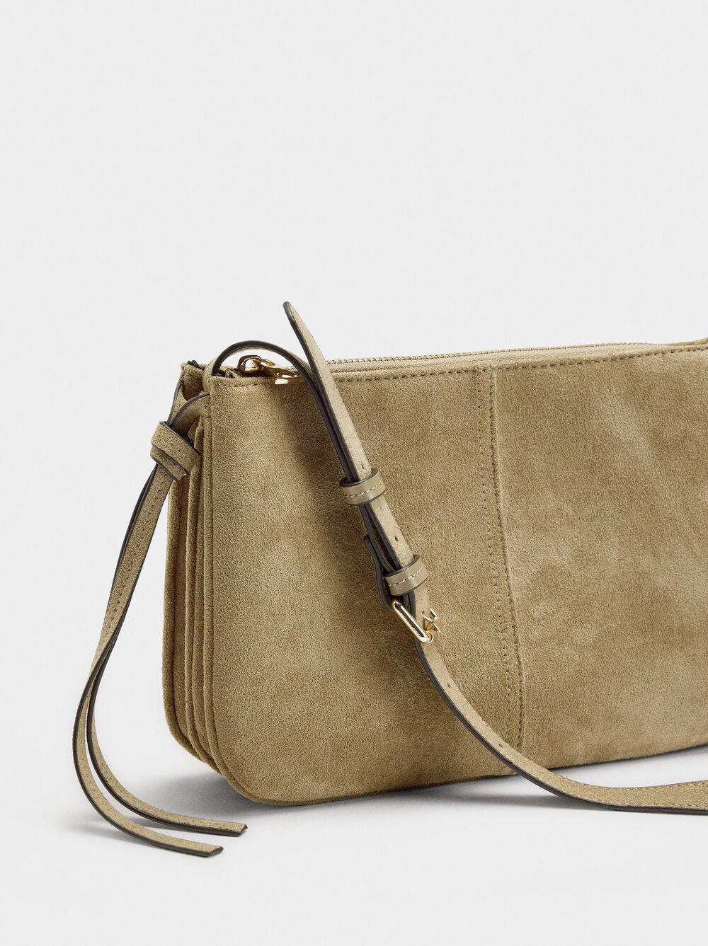 Sac bandoulière en effet suédé