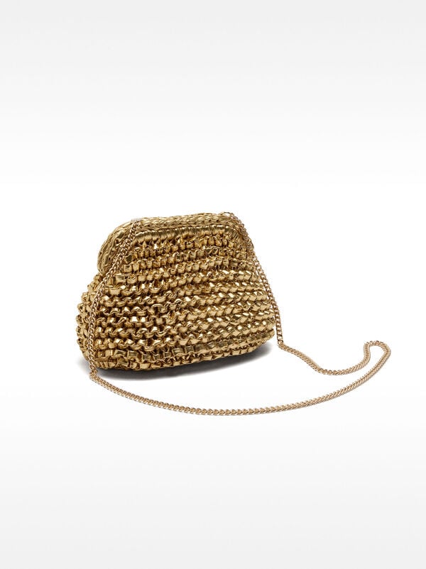 Party bag with golden braided design