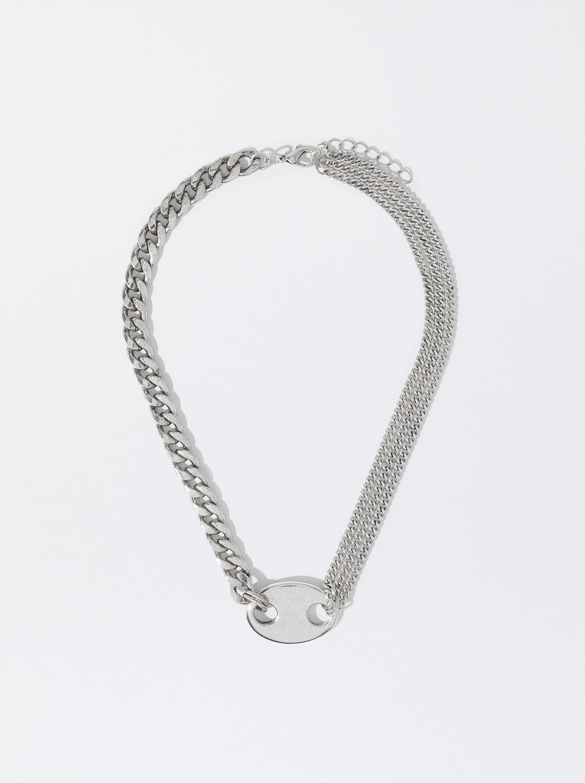 Silberne Halskette Mit Mehreren Ketten image number 1.0