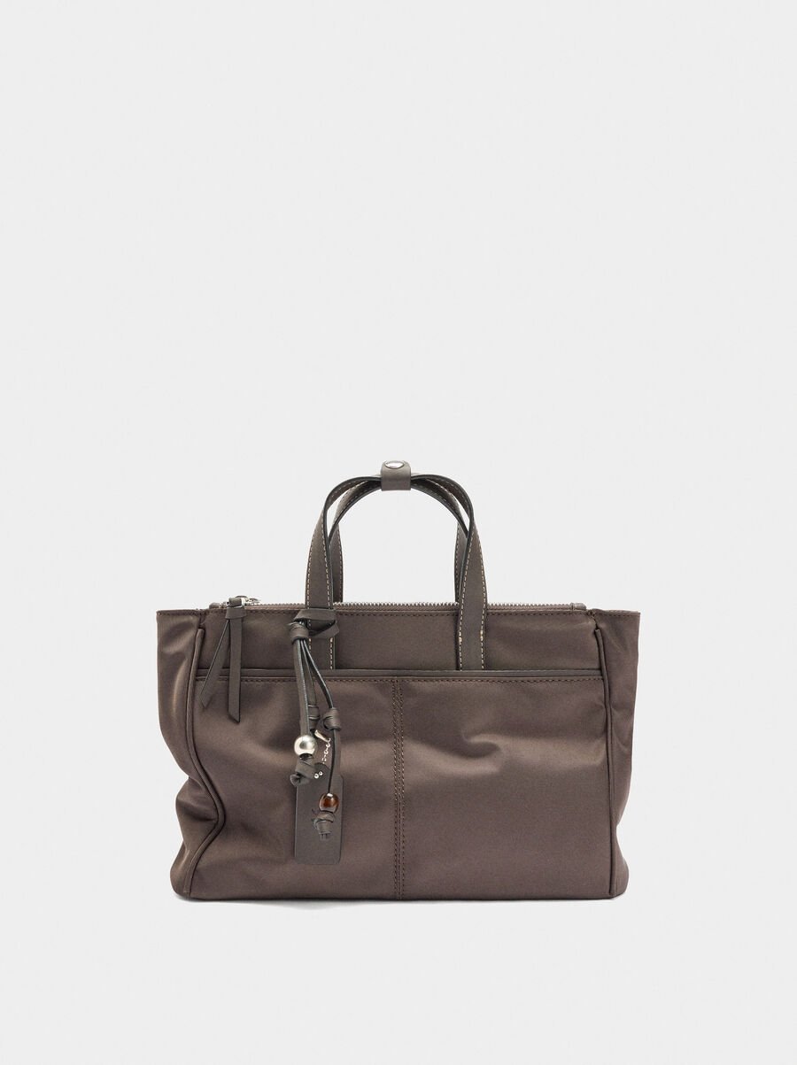 Bolso tote de nylon con bandolera