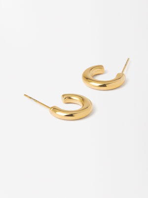 Gold Hoops - Stainless Steel