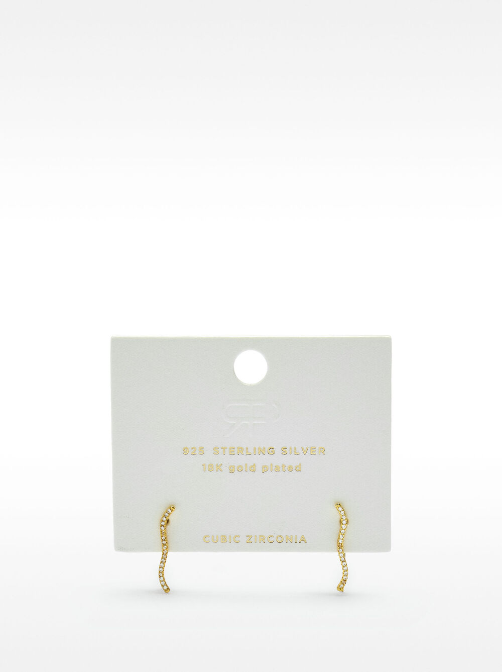 Wave earrings with cubic zirconia - 925 sterling silver