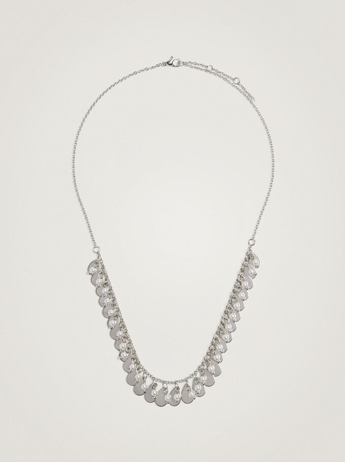 Silver Necklace With Pearls, Silver, hi-res