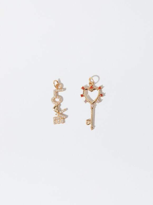 Charms With Zirconias, Multicolor, hi-res